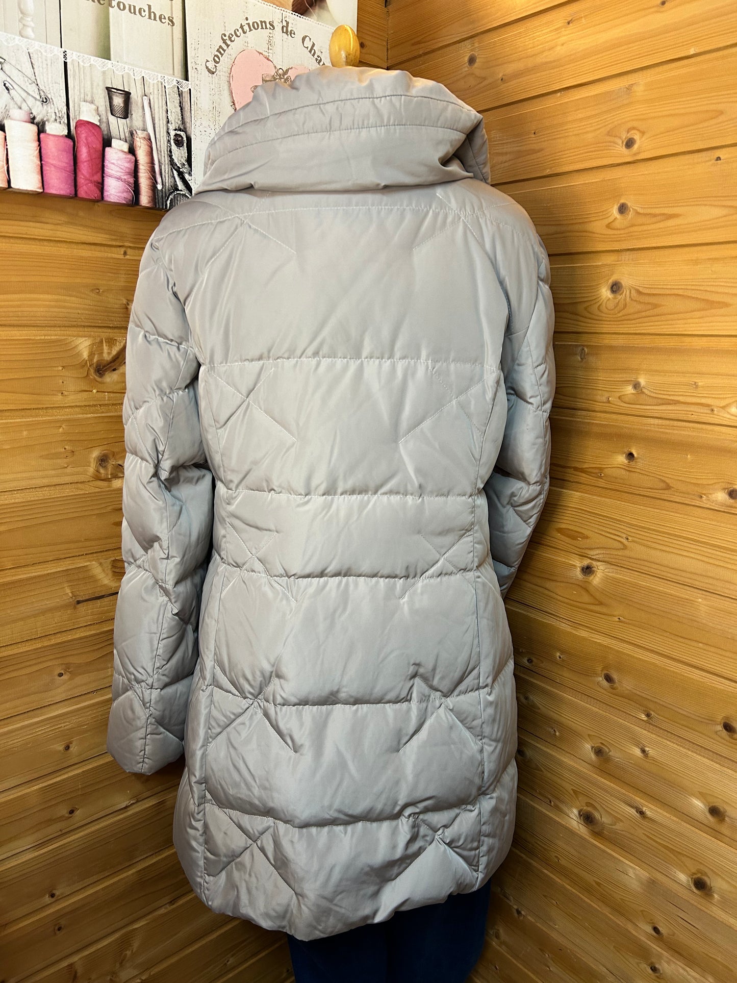 Beige, warme Stepp-Winterjacke mit großem Kragen - Gil Bret - Gr. L / XL - 40 / 42 - Designer