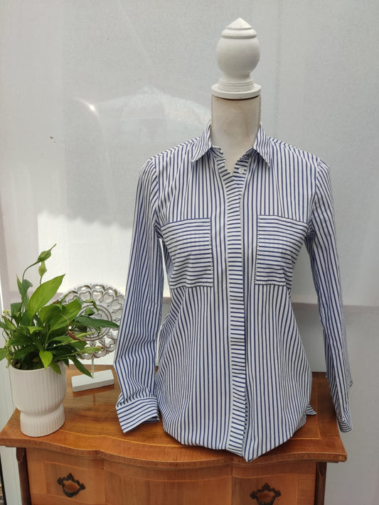 Gestreifte Bluse - JUST WHITE - Gr. S