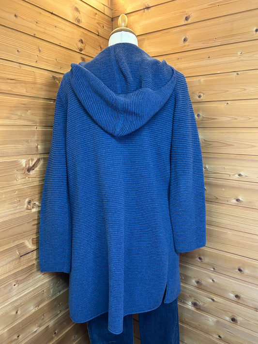 Gemütliche Strickjacke / Cardigan mit gerippten Muster & Kapuze - CANDA - Gr. XL