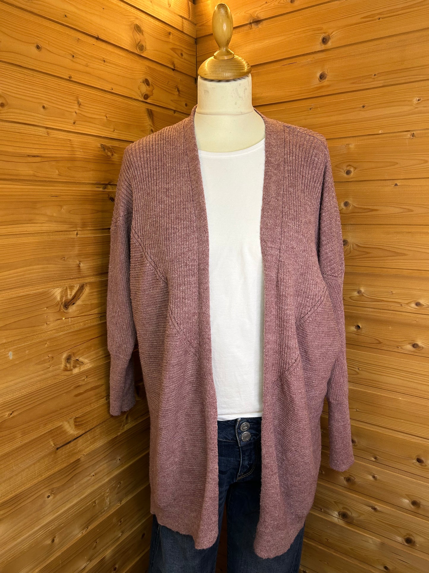 Gemütliche Oversize Strickjacke in Altrosa - Yessica - Gr. M / L