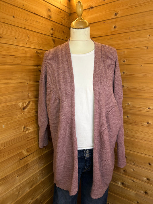 Gemütliche Oversize Strickjacke in Altrosa - Yessica - Gr. M / L