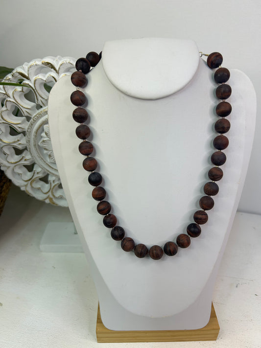 Rotjaspis Halskette - Handgemacht - Unikat - Schmuck