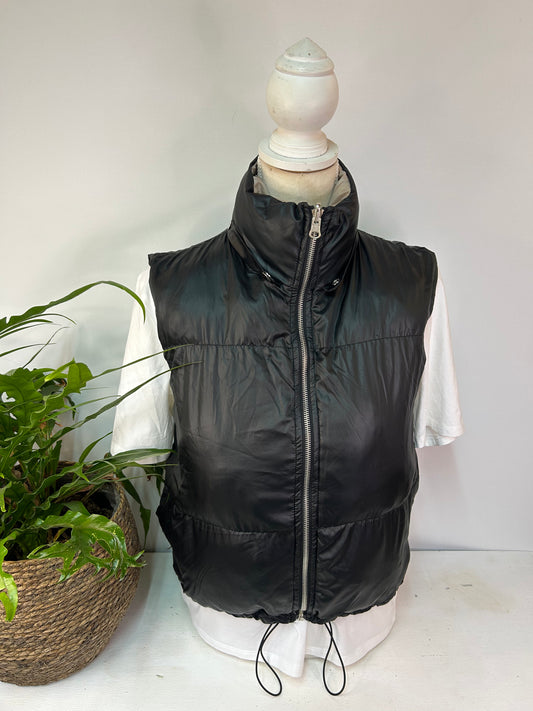 Wendeweste / Jacke - Schwarz / Beige - Gr. S / M