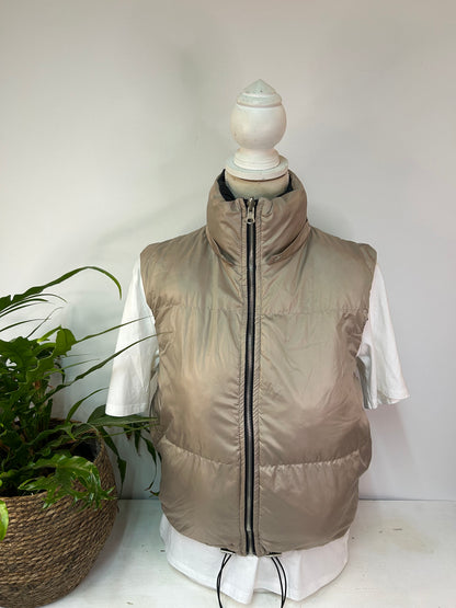 Wendeweste / Jacke - Schwarz / Beige - Gr. S / M