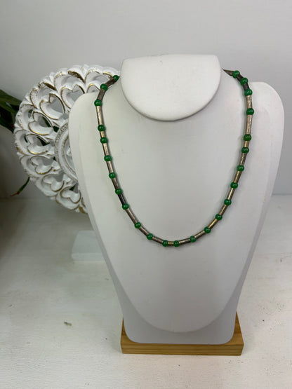 Handgemachte Halskette mit Jade/ Aventurin & Silber - Unikat - Schmuck