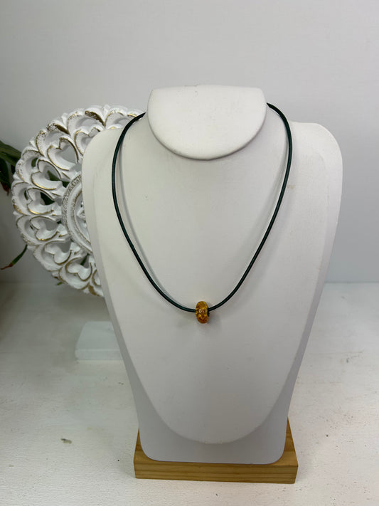 Kette mit Bernstein Anhänger - Unikat - Schmuck