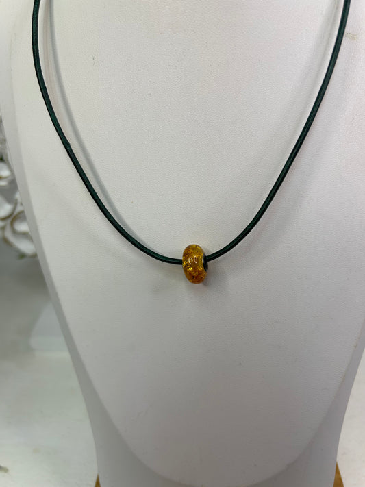 Kette mit Bernstein Anhänger - Unikat - Schmuck