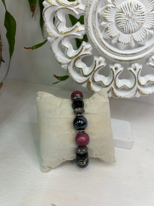 Edles Perlenarmband ohne Verschluss - Unikat & Handgemacht - Schmuck