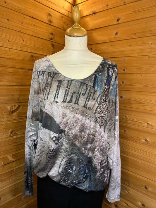 Lockeres Glitzer Sweatshirt - issy - Gr. XXL