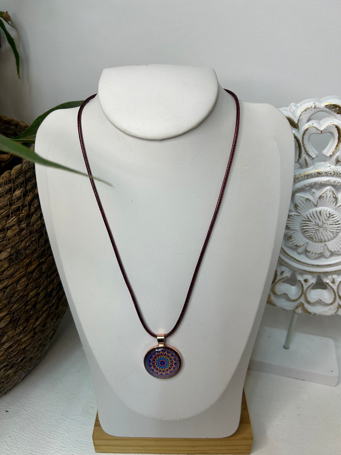 Handgemachte Cabochon Kette Mandala - Schmuck