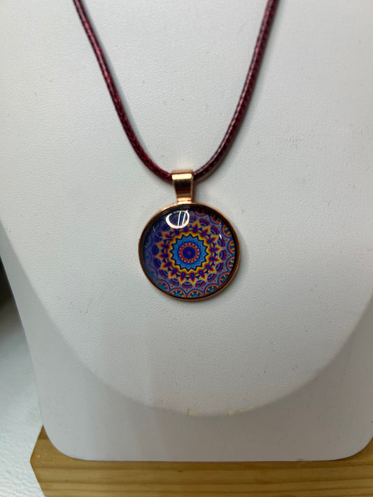 Handgemachte Cabochon Kette Mandala - Schmuck