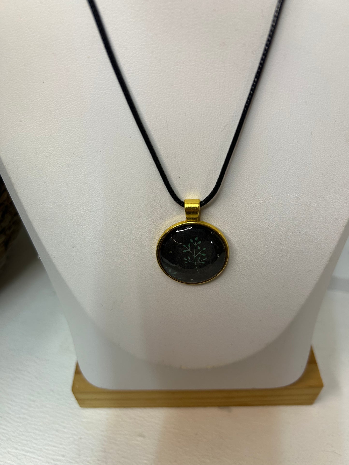 Handgemachte Cabochon Kette Blatt - Schmuck