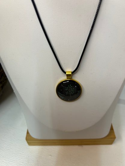 Handgemachte Cabochon Kette Blatt - Schmuck