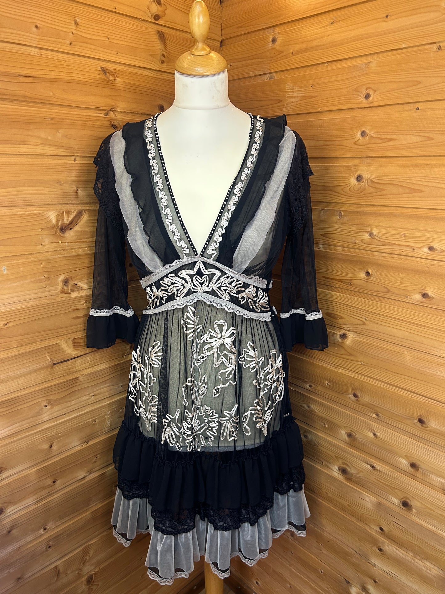 Kleid mit Perlen - SUPERSTAR - Gr. S - Halloween