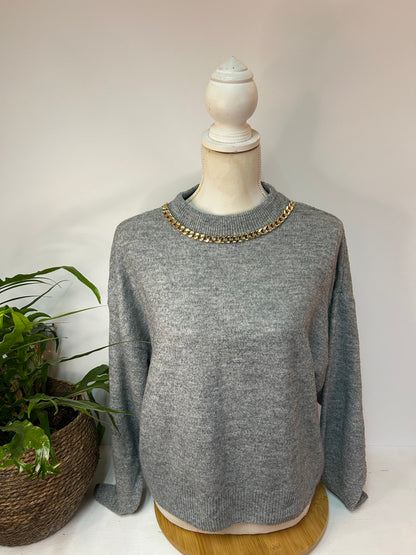 Schicker Pullover mit Ketten Detail - H&M - Gr. M / 38