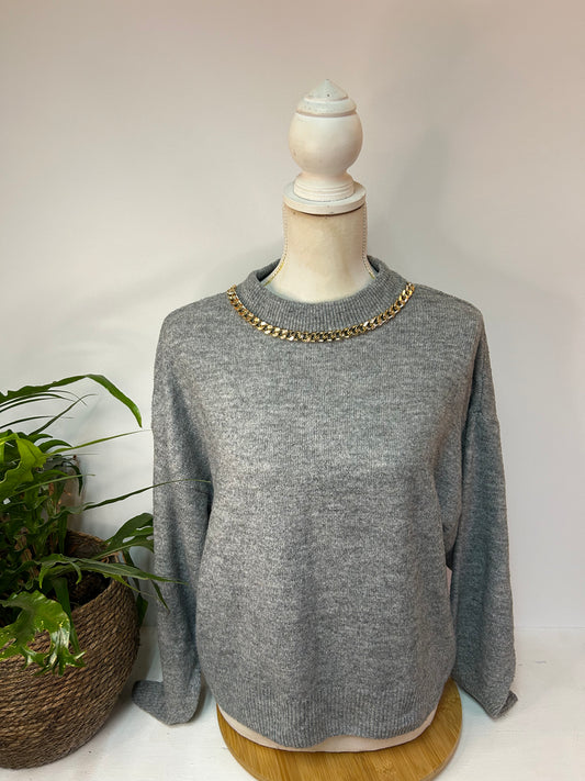 Schicker Pullover mit Ketten Detail - H&M - Gr. M / 38