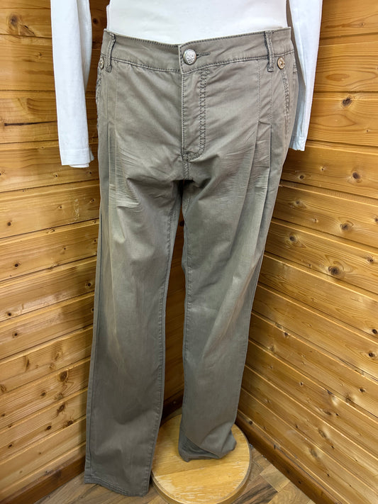 Coole Stoffhose mit Bundfalten Khaki / Braun - BLUE FIRE - Gr. M / 38