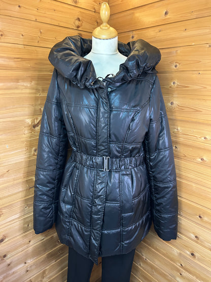 Schillernde Jacke Lang mit Taillen Gürtel - Madonna - Gr. XXL / 44