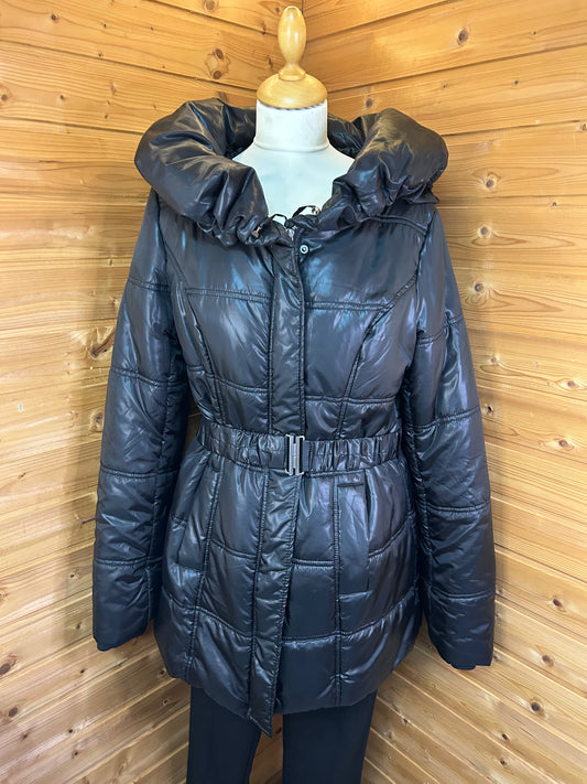 Schillernde Jacke Lang mit Taillen Gürtel - Madonna - Gr. XXL / 44