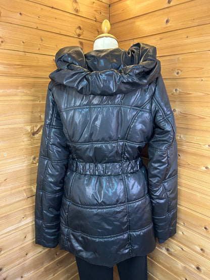 Schillernde Jacke Lang mit Taillen Gürtel - Madonna - Gr. XXL / 44