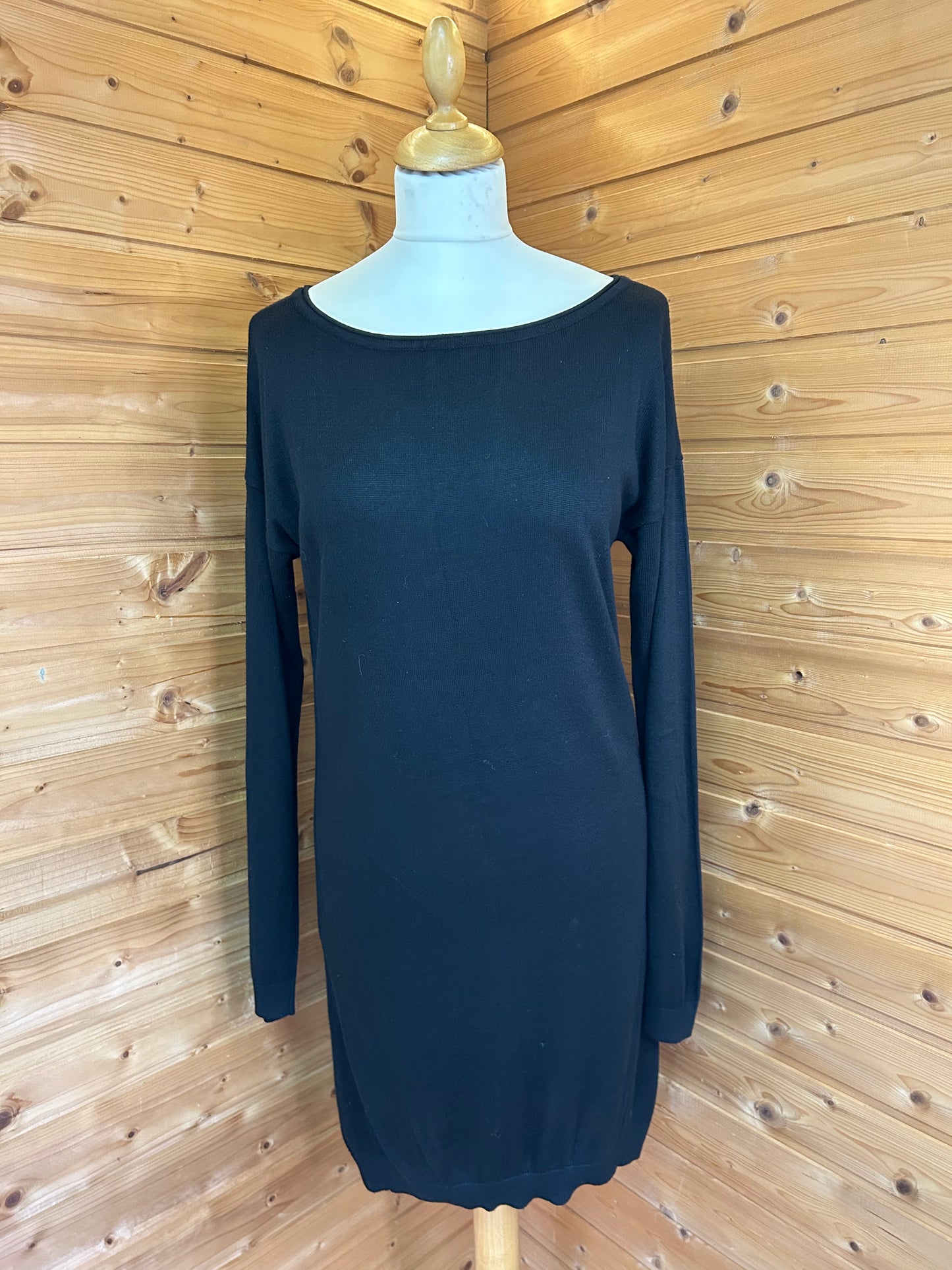 Basic schwarzes Strickkleid - Gr. L / 40