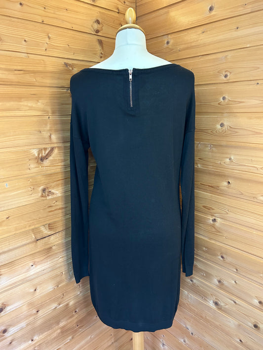 Basic schwarzes Strickkleid - Gr. L / 40