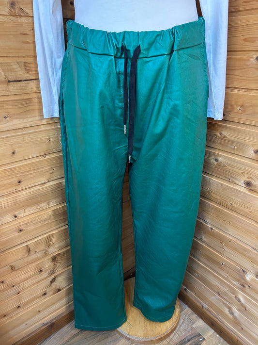 Metallic Stoffhose Grün - Made in Italy - Einheitsgröße