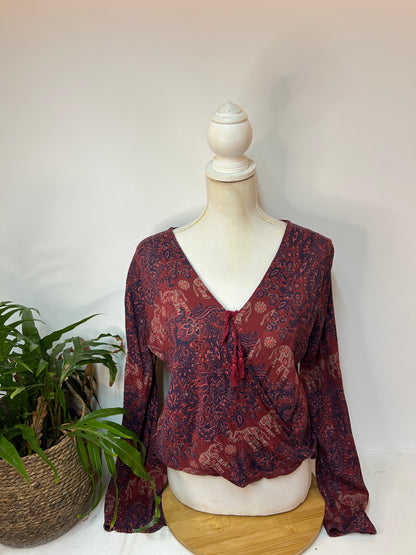 Herbstliche Bluse Beere - Hollister - Gr. S / 36