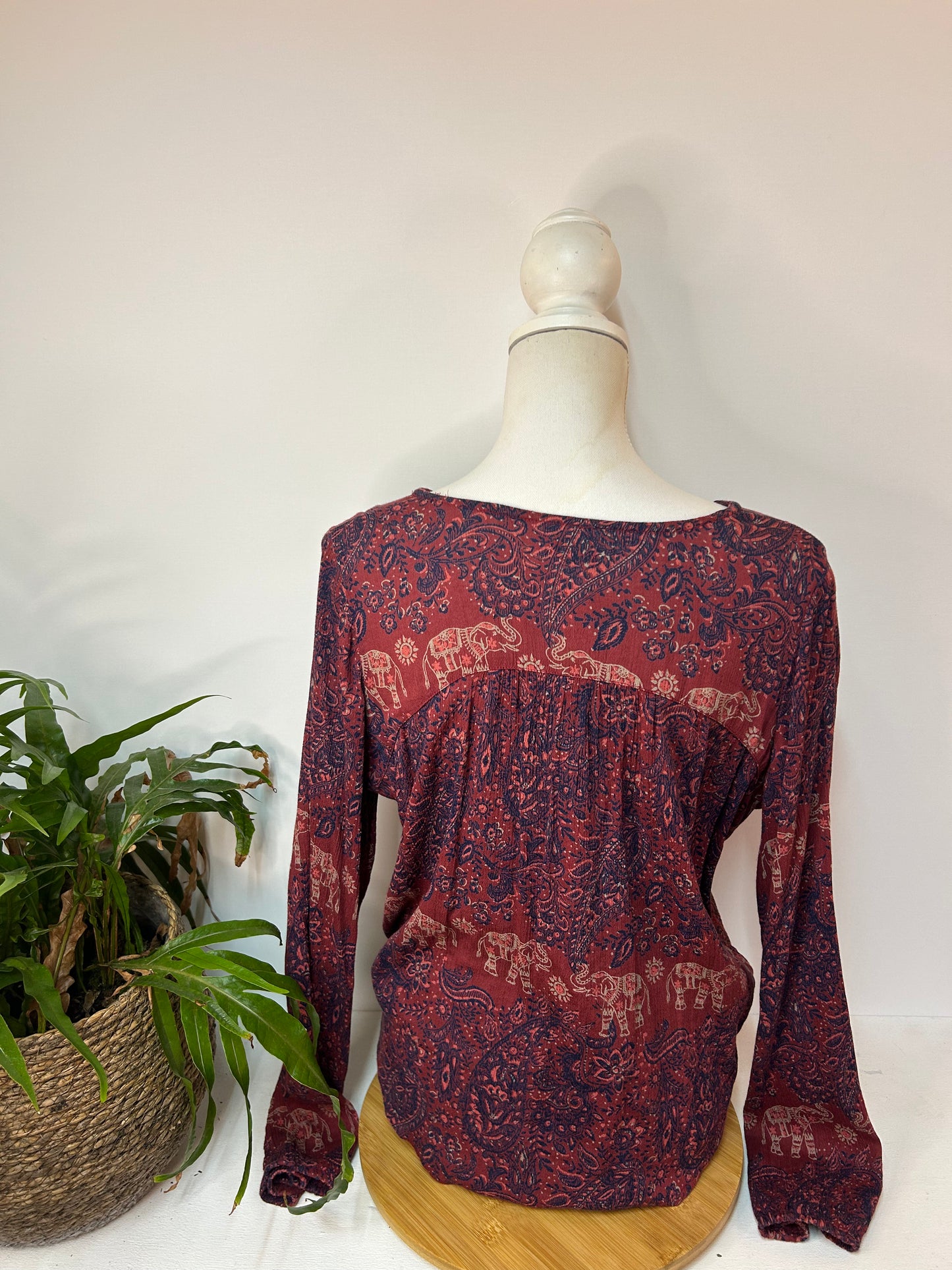 Herbstliche Bluse Beere - Hollister - Gr. S / 36