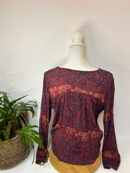 Herbstliche Bluse Beere - Hollister - Gr. S / 36