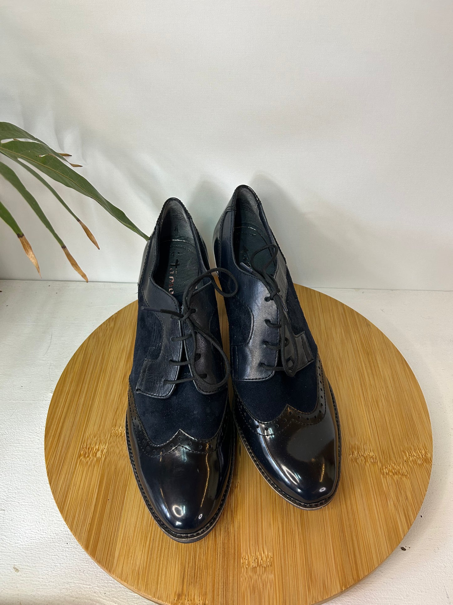 Budapester Schuhe mit Absatz Blau - Tamaris - Gr. 41