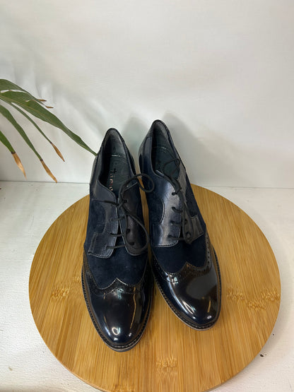 Budapester Schuhe mit Absatz Blau - Tamaris - Gr. 41