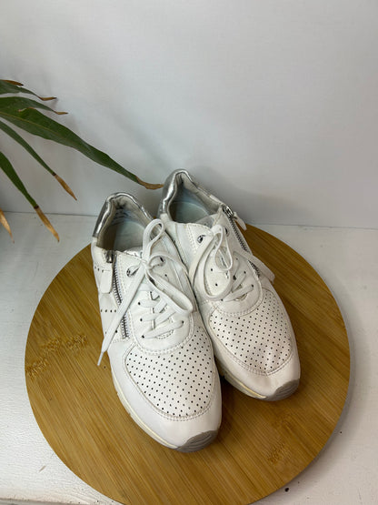 Coole weiße Sneaker Schuhe mit Reißverschlüssen - Love our Planet - Gr. 39