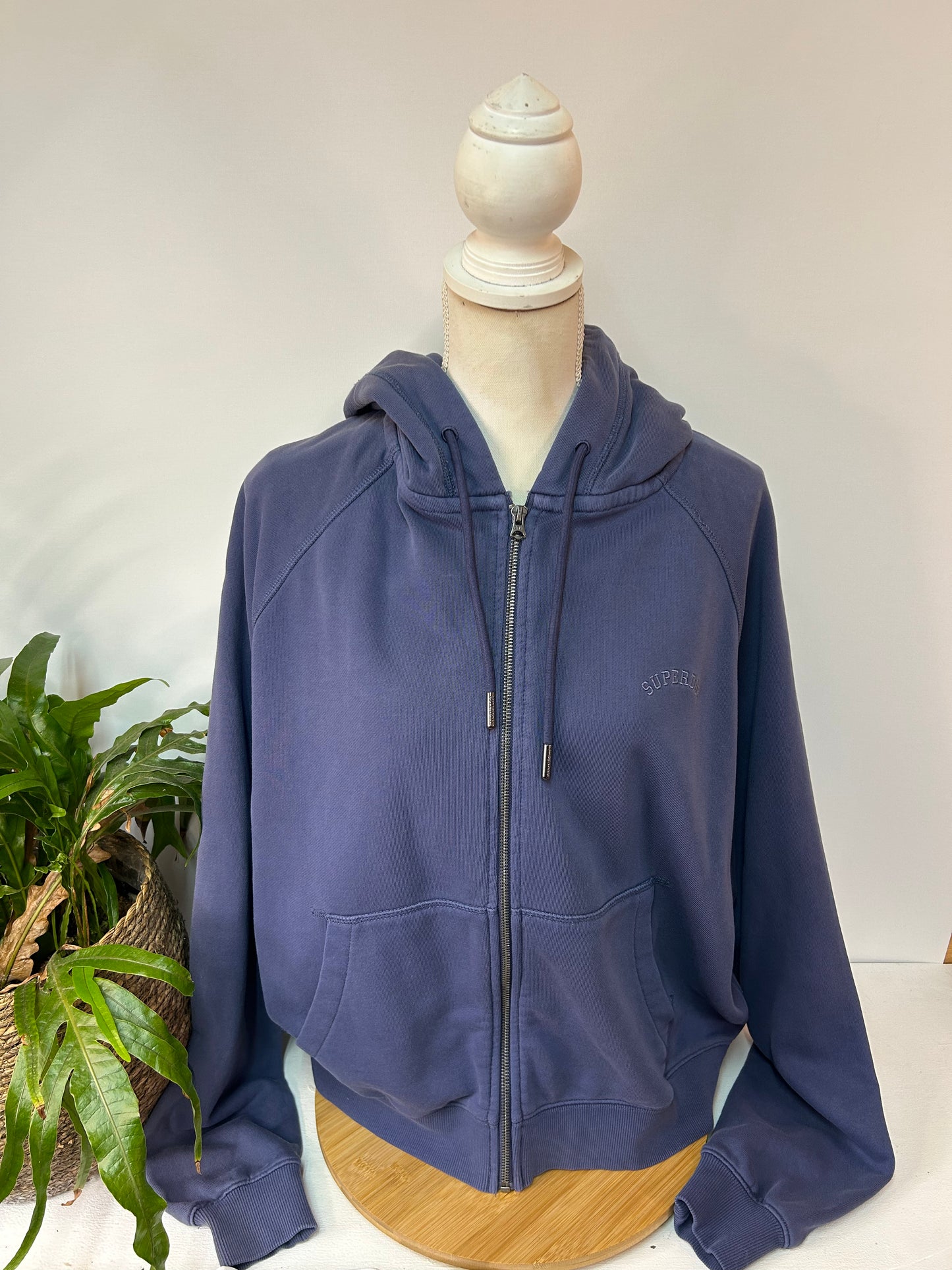 Kapuzen Sweatjacke Blau - Superdry - Gr. L / XL - 40 / 42 - NP: 84,90€