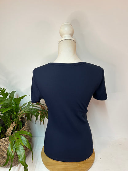 Basic Navyblue Struktur T-shirt - S. Marlon - Gr. M / 38