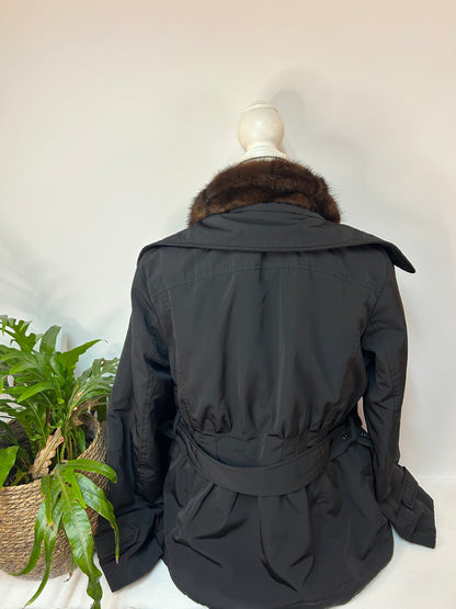 Echtfell Winterjacke mit Taillen Gürtel - caractere - Gr. M / 38 - Designer