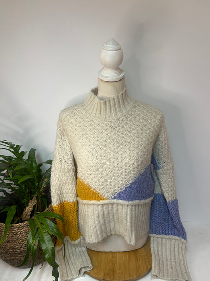 Oversize Pullover dreifarbig - Vero Moda - Gr. M / 38