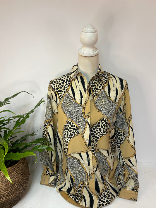 Vintage Ketten Bluse - Surprise - Gr. L / XL - 40 / 42