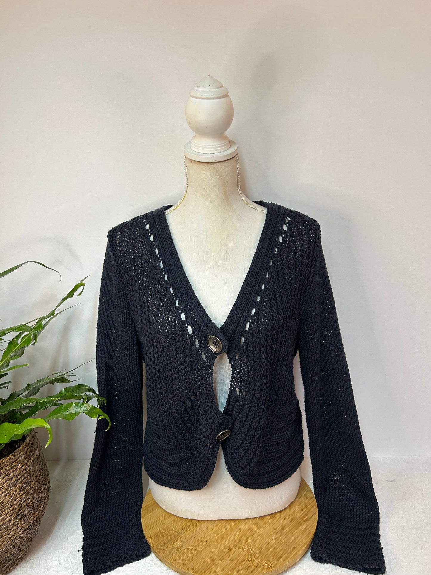 Strickjacke mit großen Knöpfen - TREDY - Gr. XL / 42