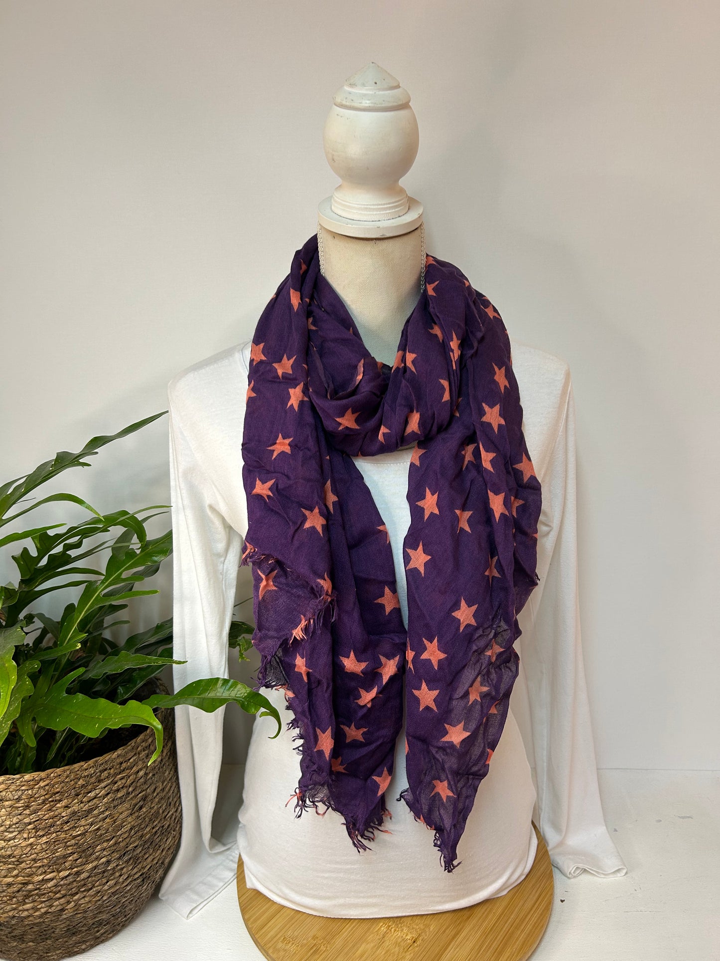 Weiches Tuch Sterne Rosa / Lila - VALUE - 100% Viskose