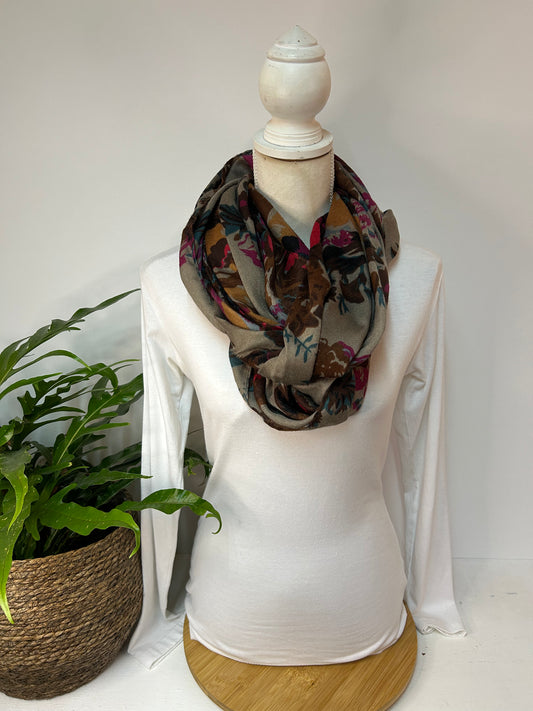 Loop / Tuch Floral Braun / Pink - Accessoires