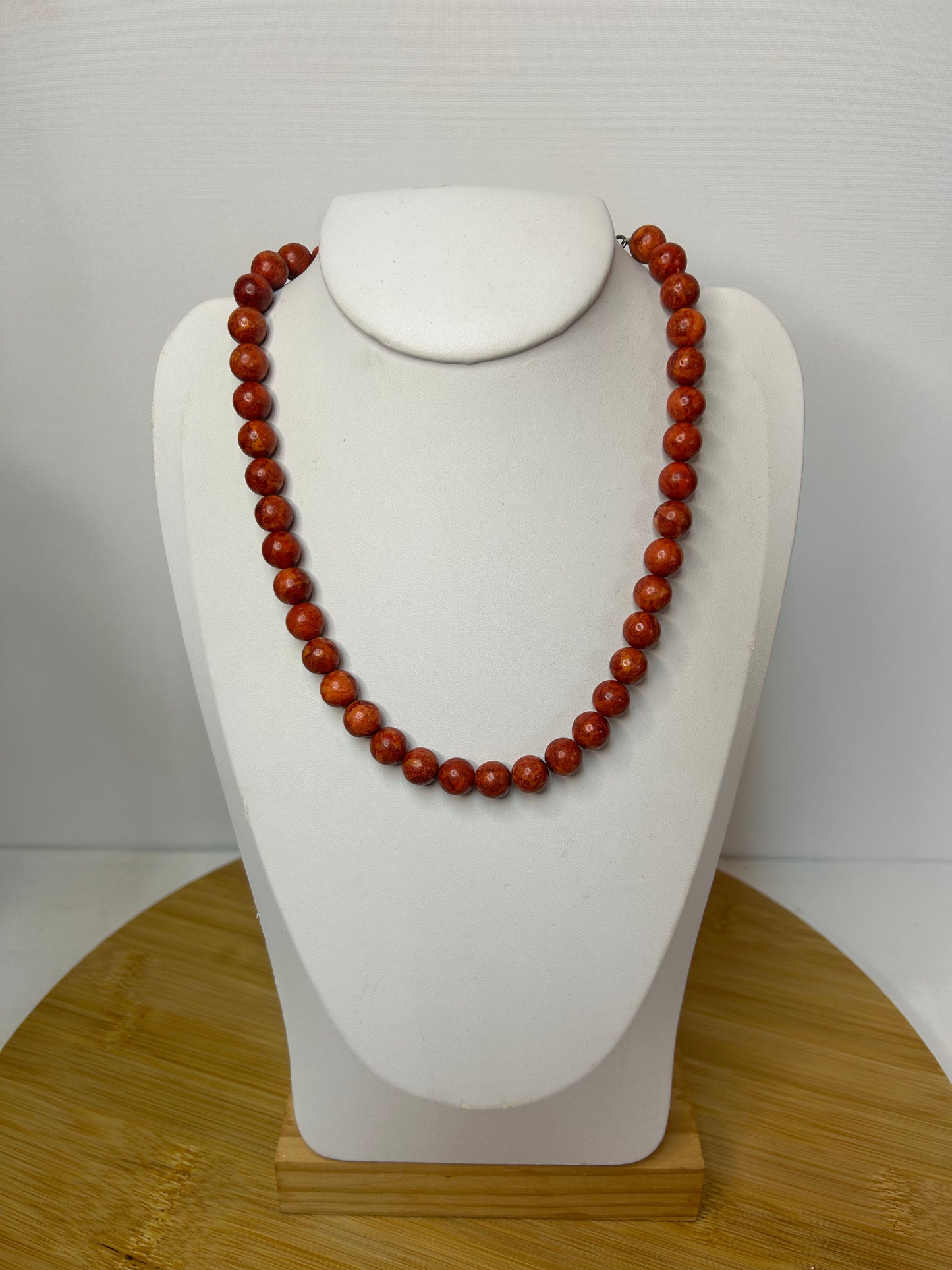 Polierte Koarallen Kette mit Silber Verschluss - Schmuck - Handgemacht