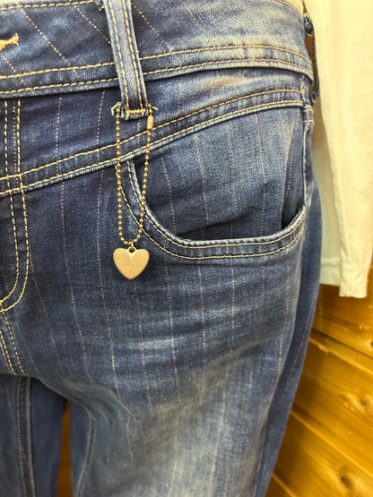 Jeans mit leichten Glitzer Streifen - Street One - Gr. XL / 42