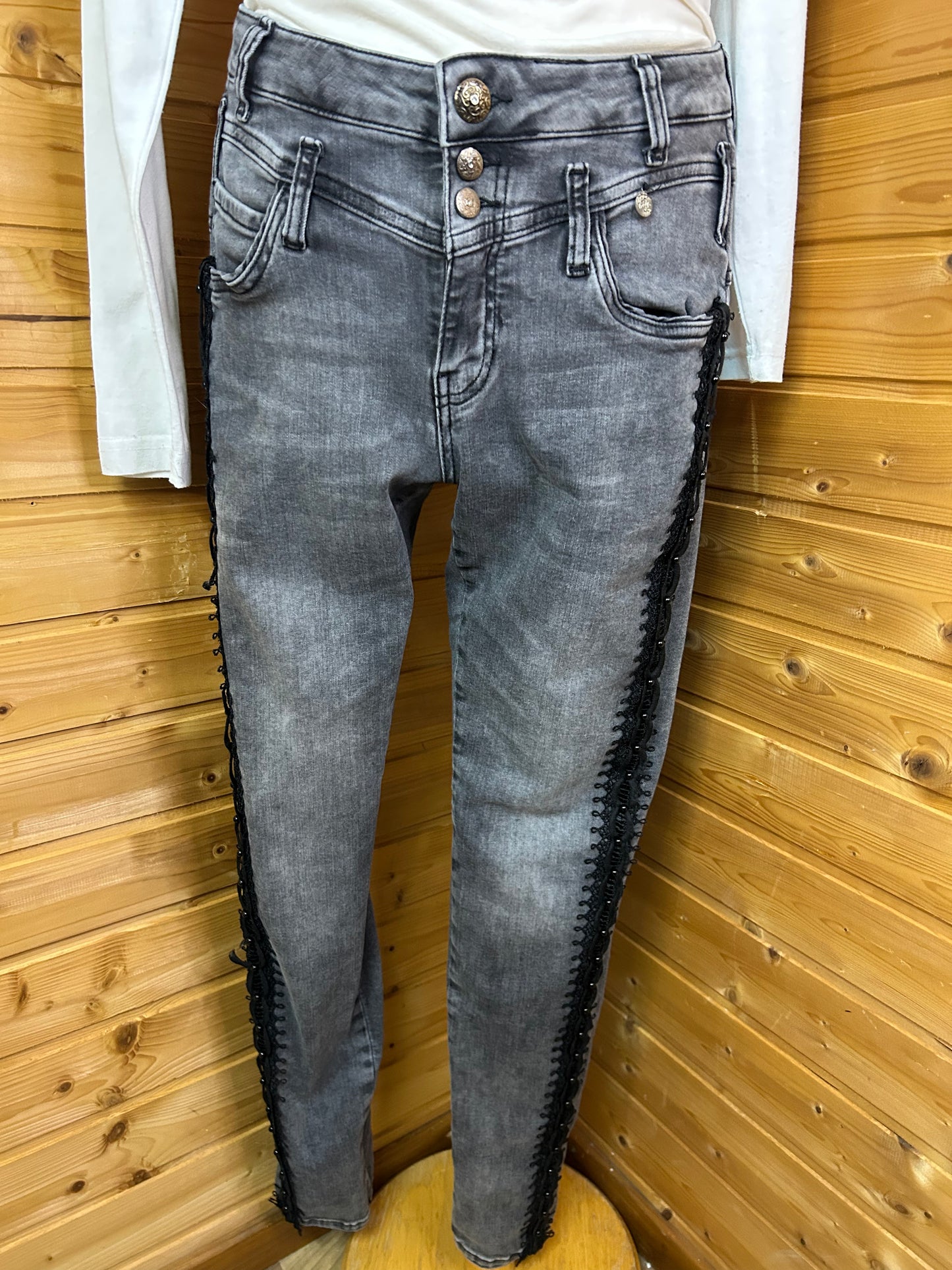 Coole Jeans mit Details - tredy - Gr. L / 40
