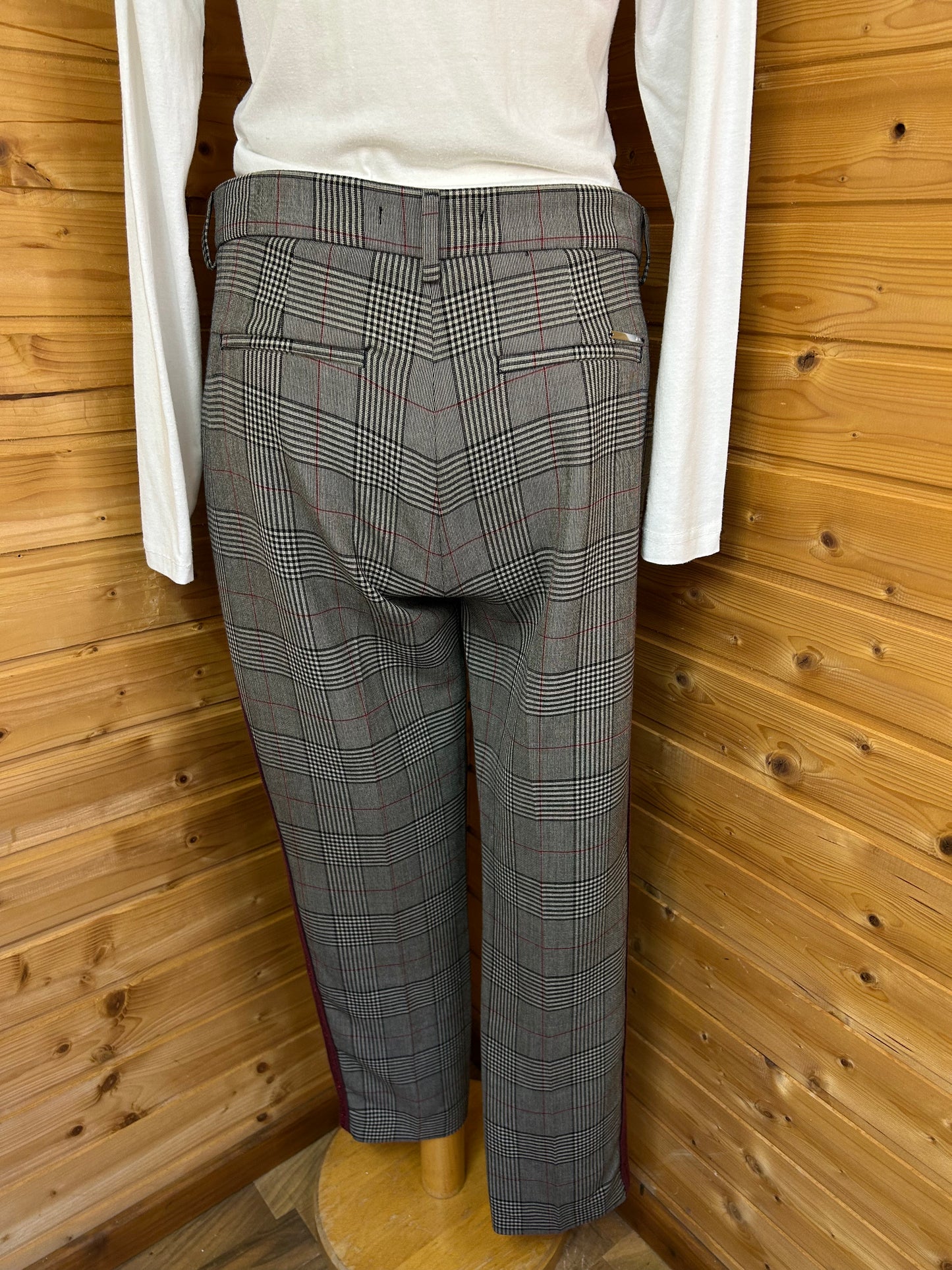 Karierte Stoffhose mit Glitzerstreifen - MAC - Gr. S / 36