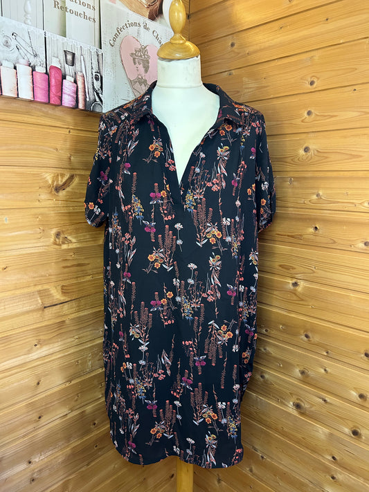 Florales Blusen Kleid - Lily White - Gr. L / XL - 40 / 42