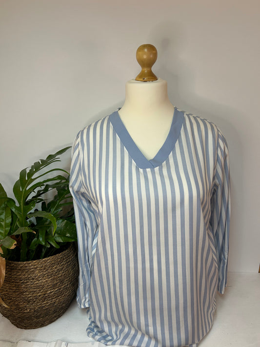 Gestreifte oversize Bluse - Seasons - Gr. XXL / 3XL - 44 / 46