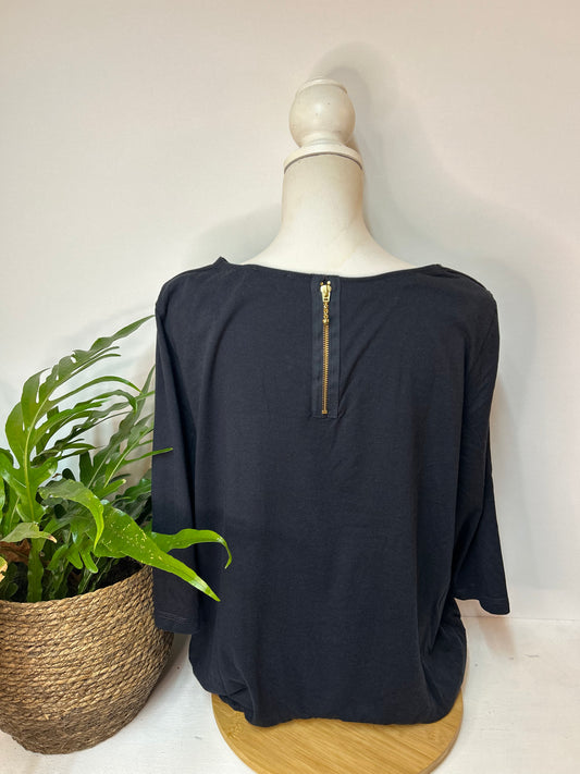 Dreiviertel Sweatshirt mit Pailletten - Triangle by s.Oliver - Gr. XL / 42