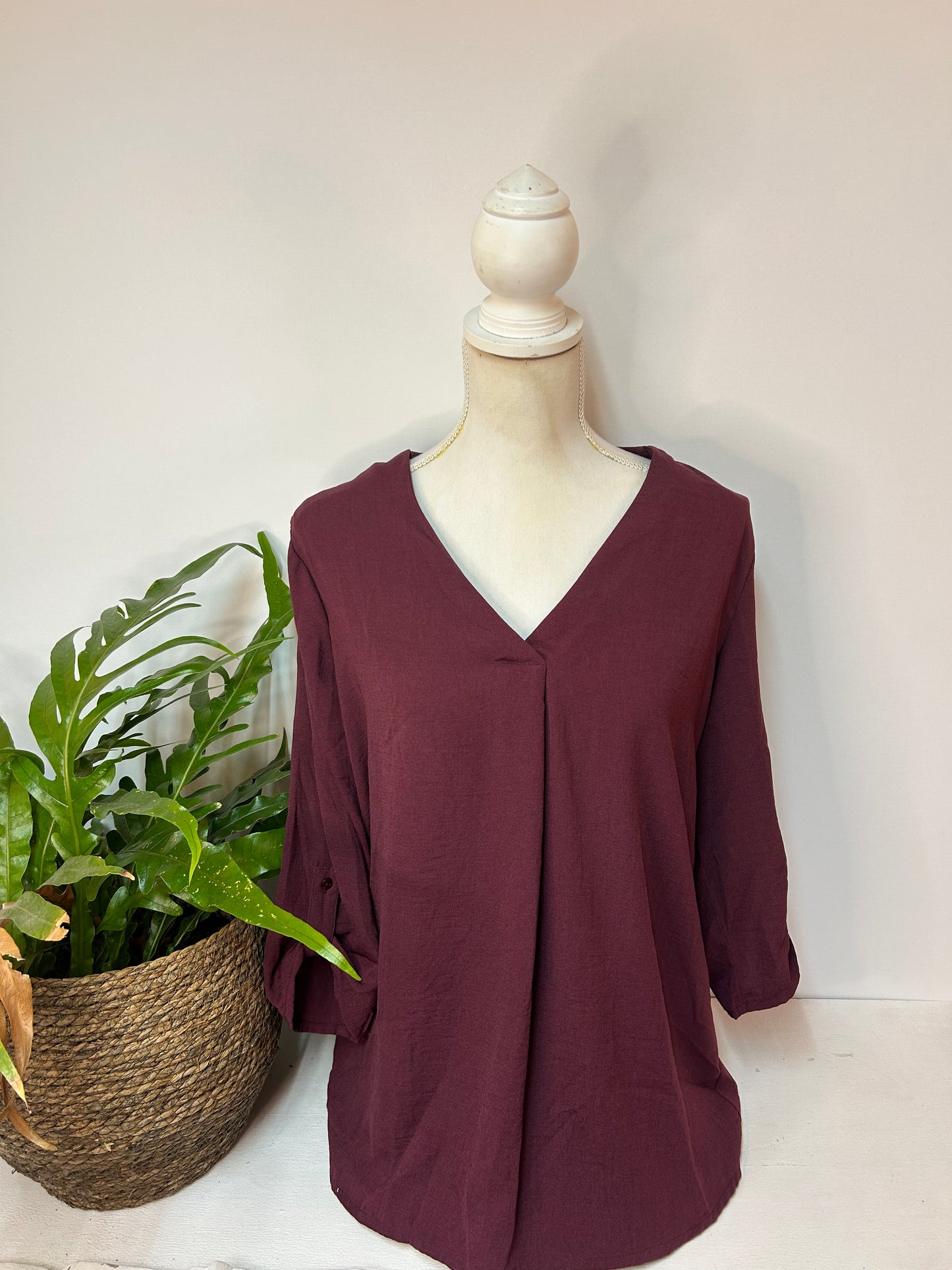 Bordeauxfarbene Bluse - JDY - Gr. M / L - 38 / 40