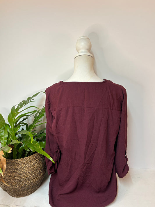 Bordeauxfarbene Bluse - JDY - Gr. M / L - 38 / 40